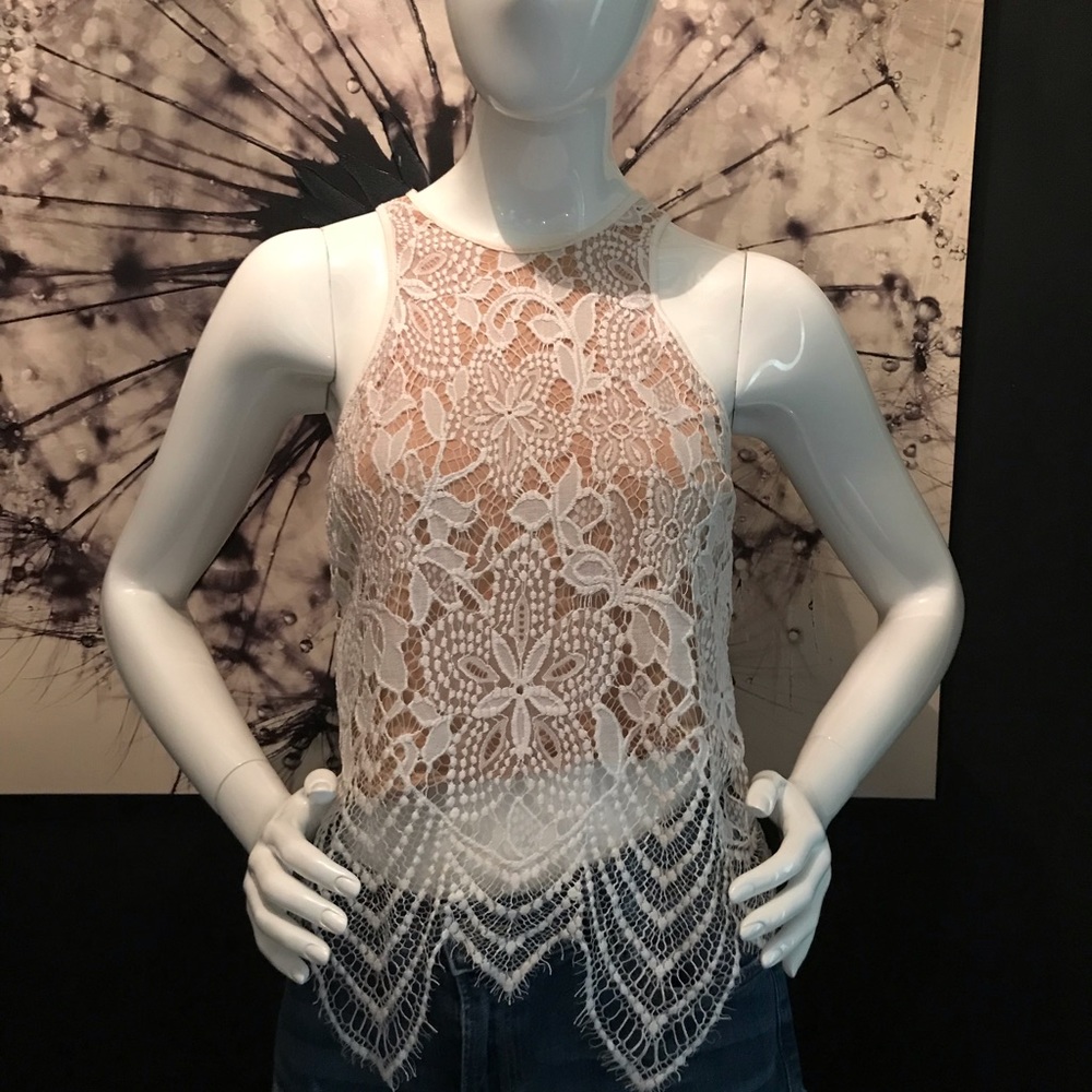 Express lace racer back top